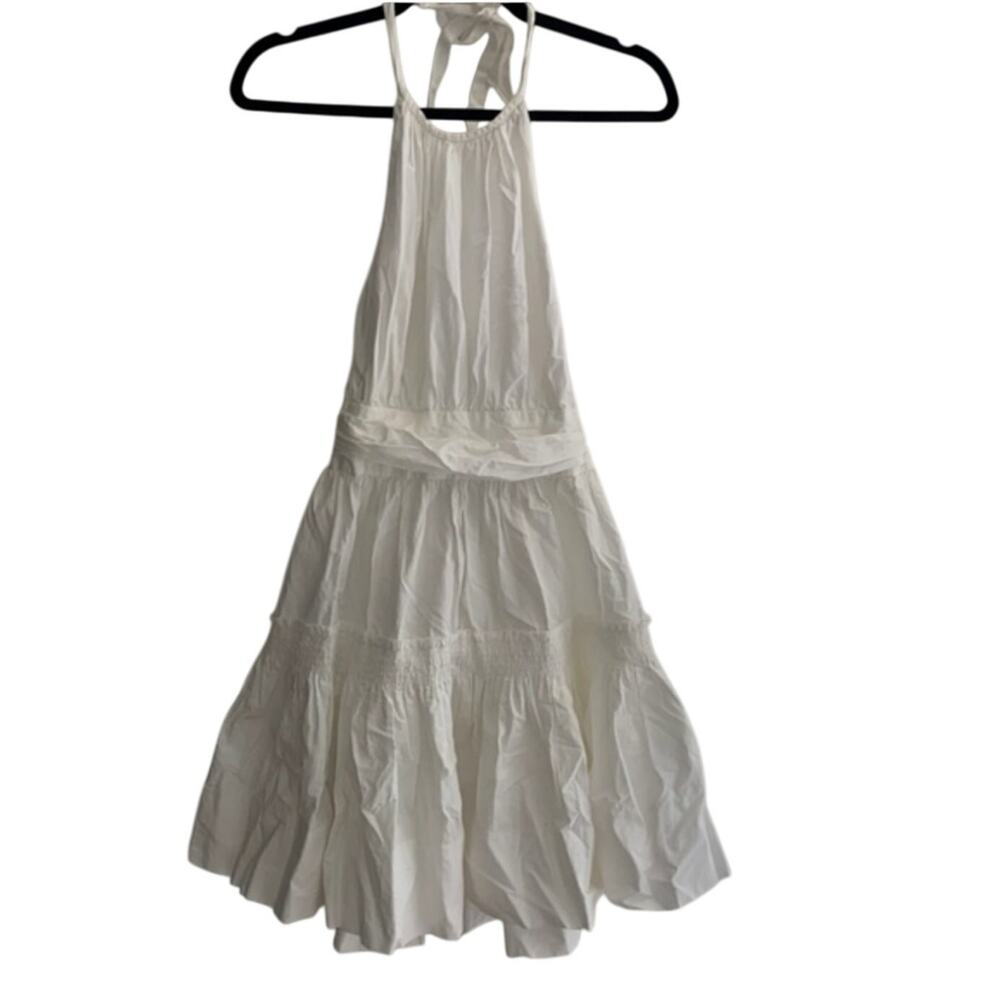 Jill Stuart White Halter Mini Dress High Neck Women's Size 8